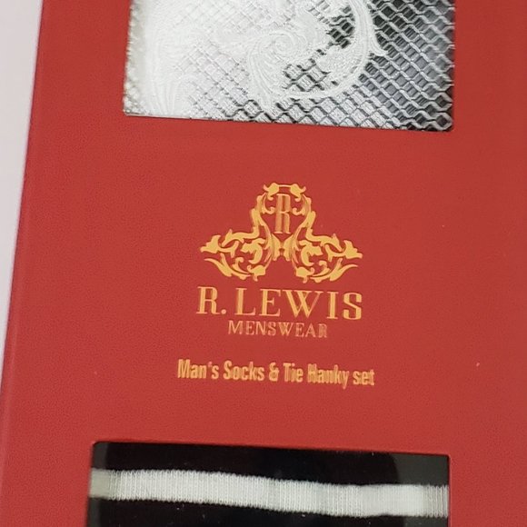 Necktie Hanky Socks Box Set by R Lewis RG05 Silver - Picture 7 of 7
